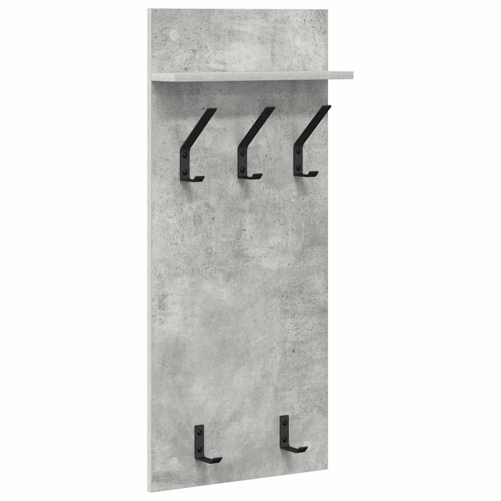 Porte-manteau mural avec étagère Gris béton 90 x 40 x 10 cm - XIOS