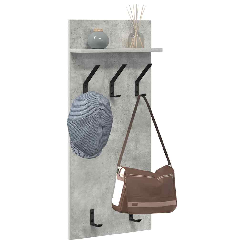 Porte-manteau mural avec étagère Gris béton 90 x 40 x 10 cm - XIOS