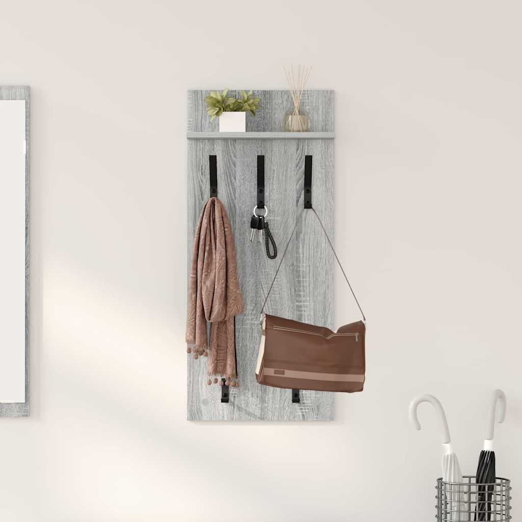 Porte-manteau mural avec étagère Sonoma gris 90 x 40 x 10 cm - XIOS