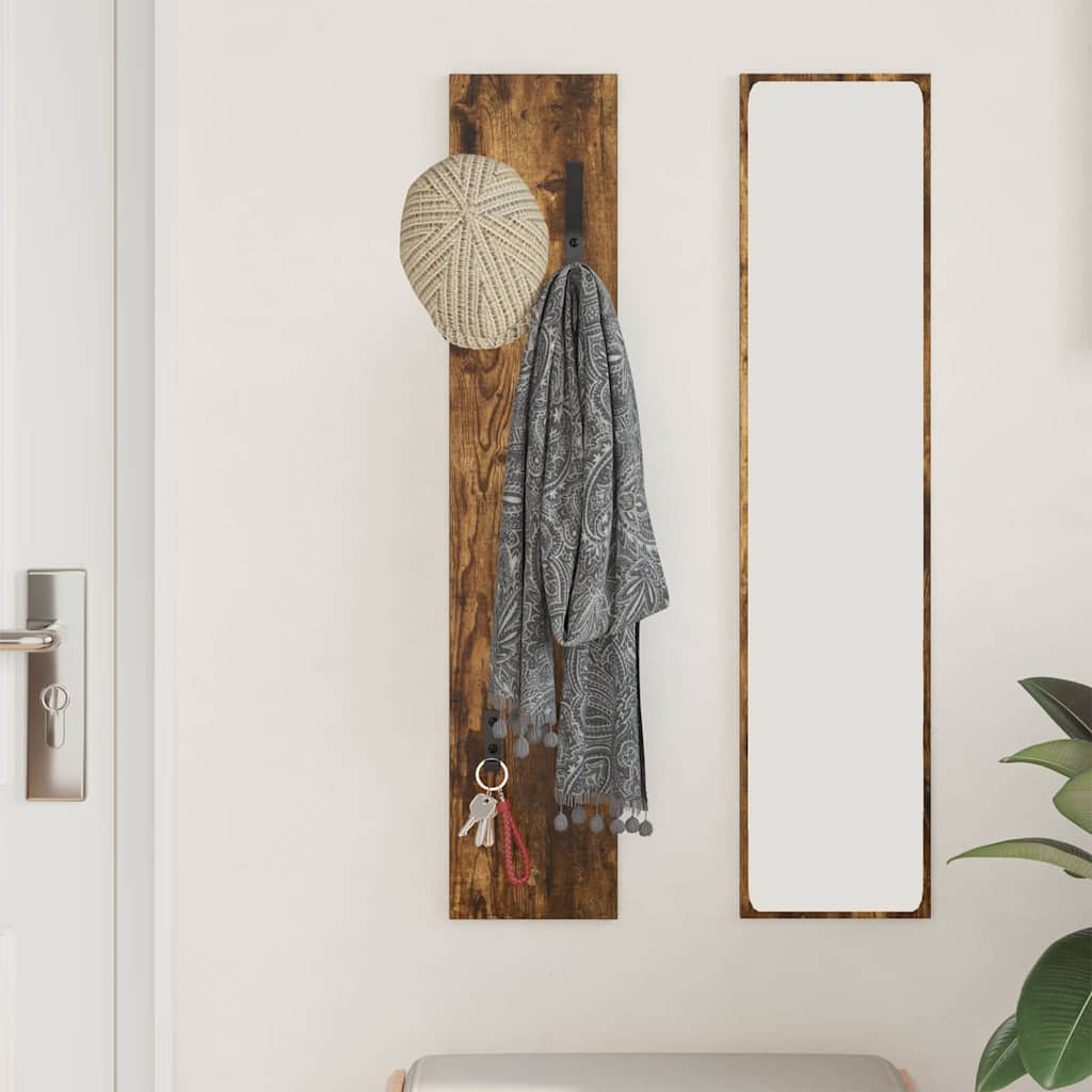 Porte-manteau mural Montage mural Chêne fumé 20 x 1.5 x 100 cm - XIOS