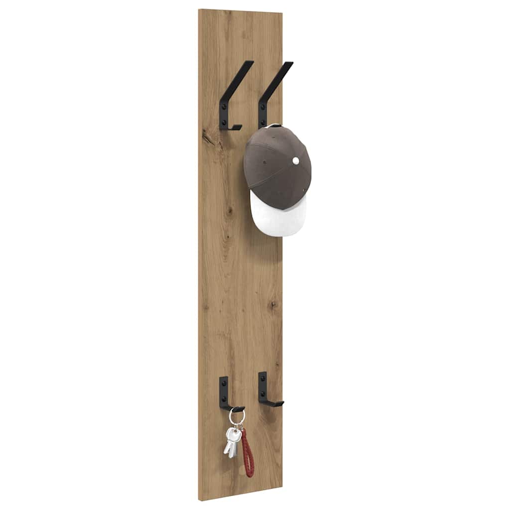 Porte-manteau mural chêne artisanal 20 x 1.5 x 100 cm - XIOS