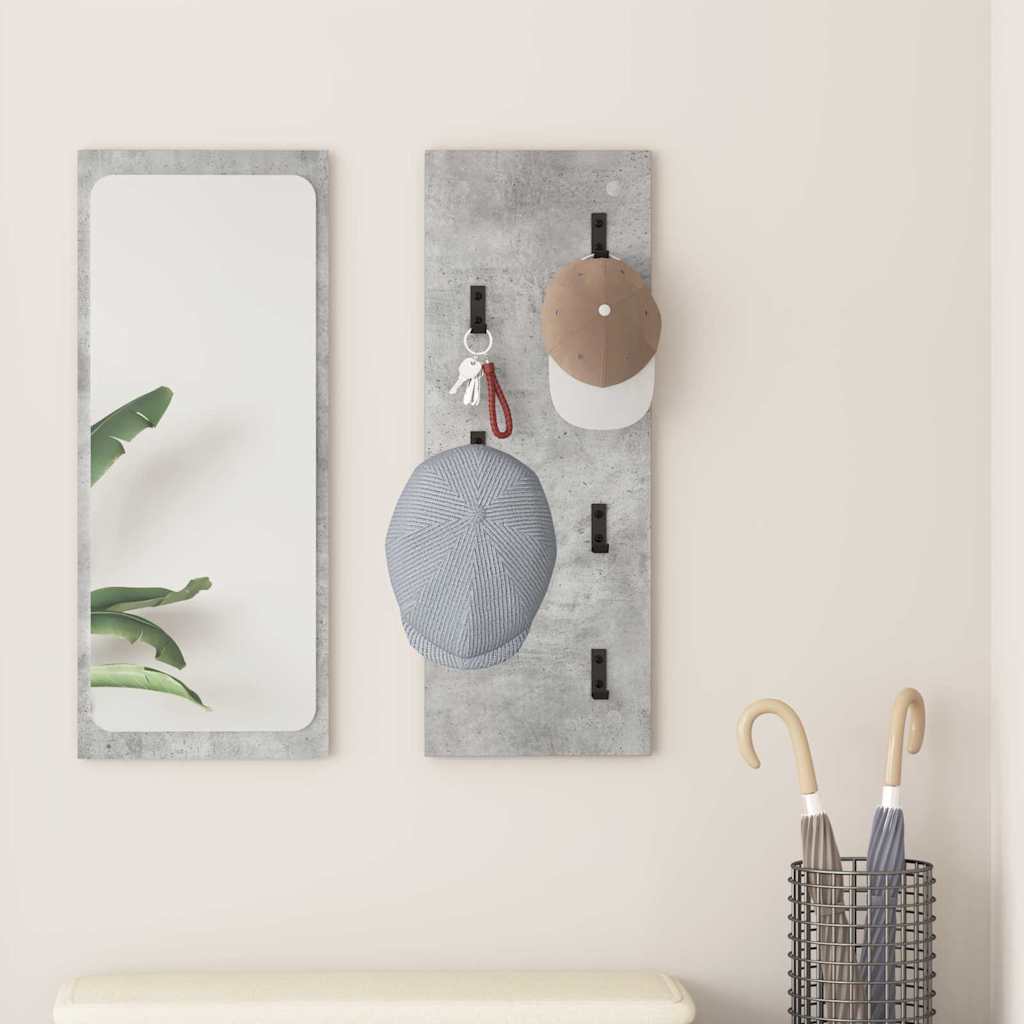 Porte-manteau mural Montage mural Gris béton 30 x 1.5 x 80 cm - XIOS