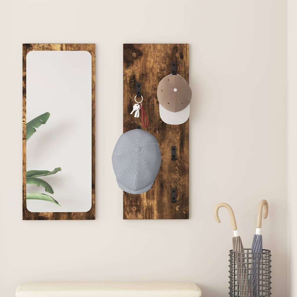 Porte-manteau mural Montage mural Chêne fumé 30 x 1.5 x 80 cm - XIOS