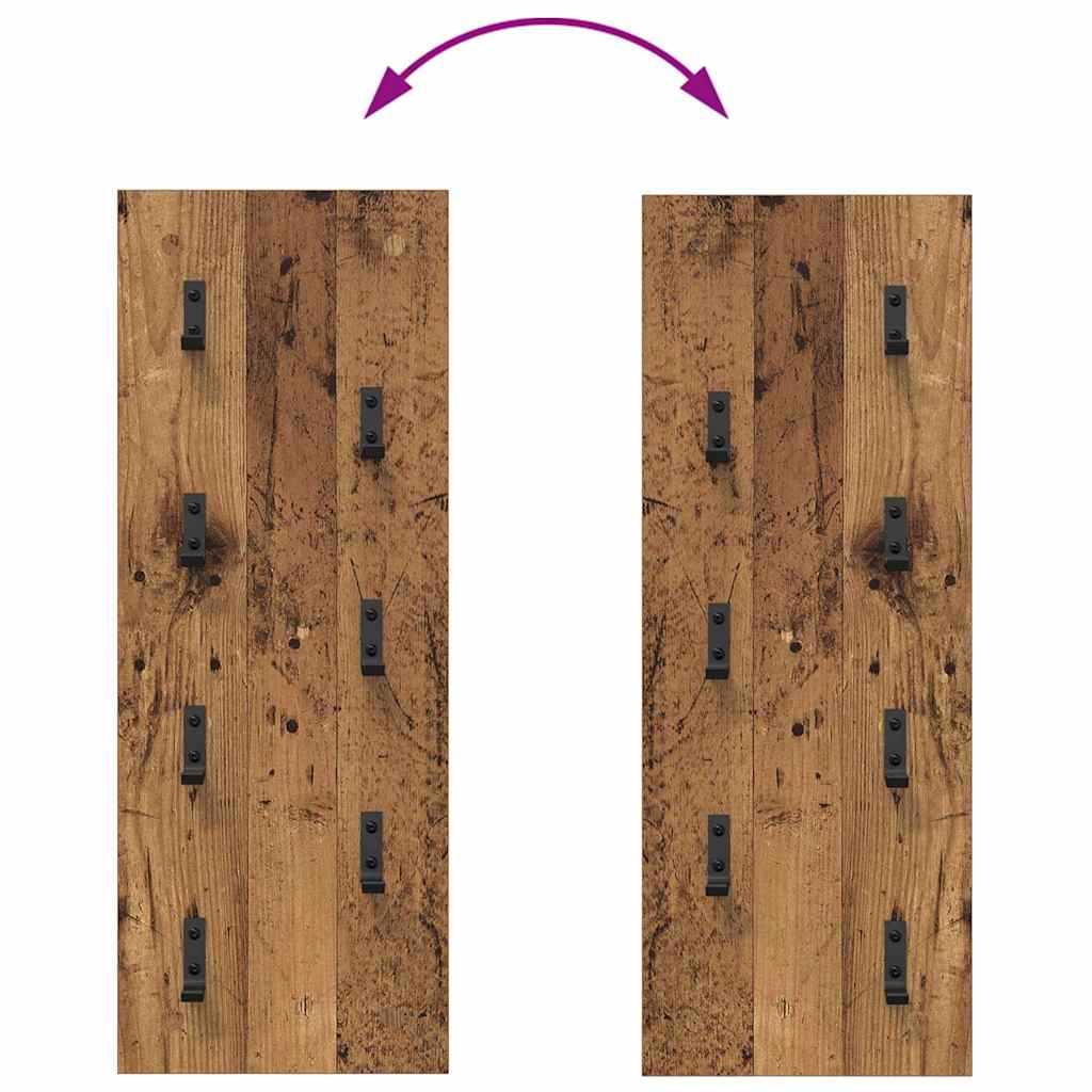 Porte-manteau mural Montage mural Bois ancien 30 x 1.5 x 80 cm - XIOS