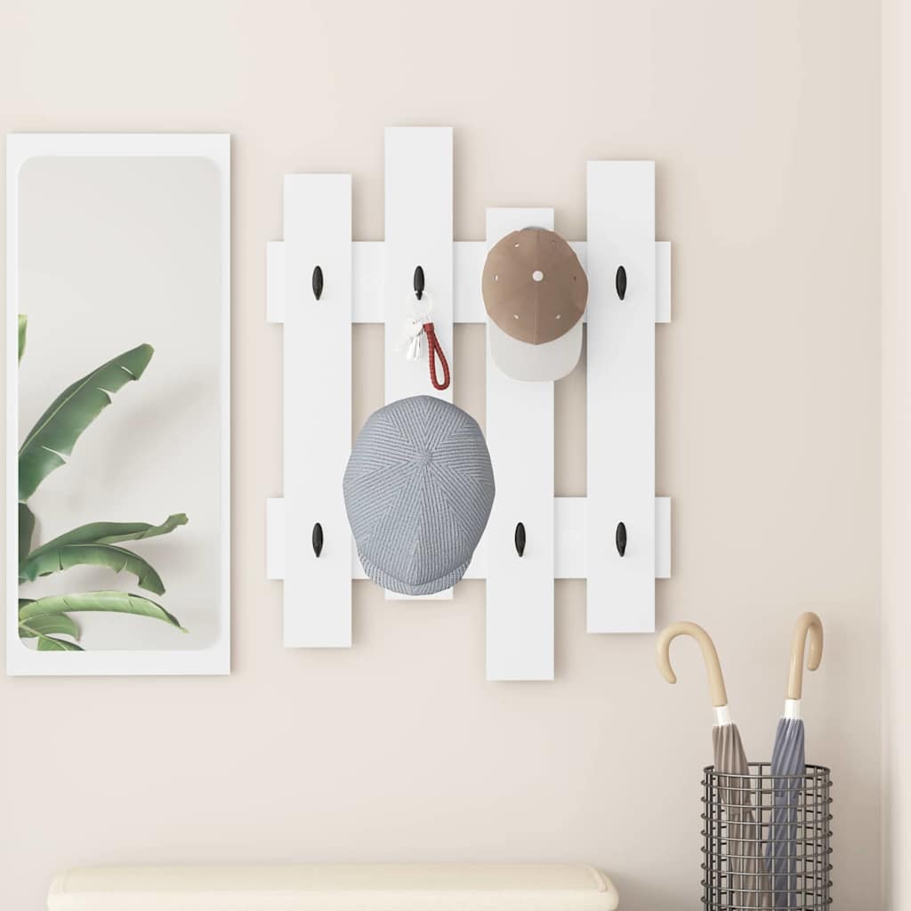 Porte-manteau mural Blanc 60 x 3 x 82 cm Bois d'ingénierie - XIOS