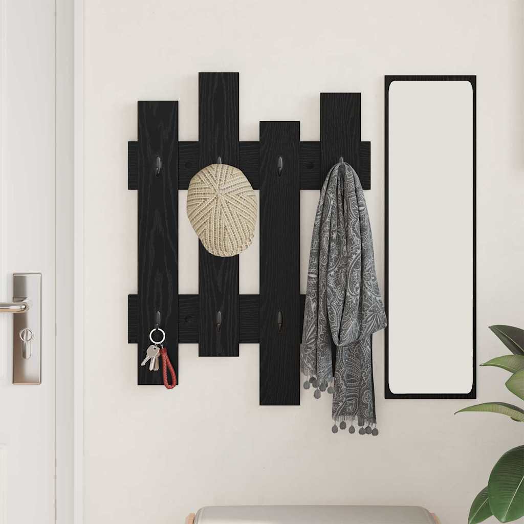 Porte-manteau mural Chêne noir 60 x 3 x 82 cm Bois d'ingénierie - XIOS