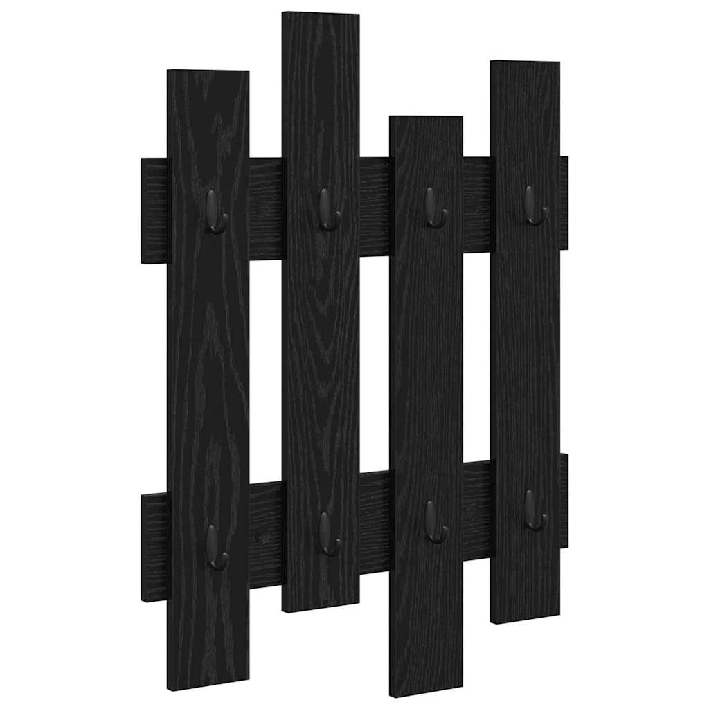 Porte-manteau mural Chêne noir 60 x 3 x 82 cm Bois d'ingénierie - XIOS