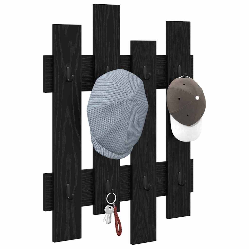 Porte-manteau mural Chêne noir 60 x 3 x 82 cm Bois d'ingénierie - XIOS