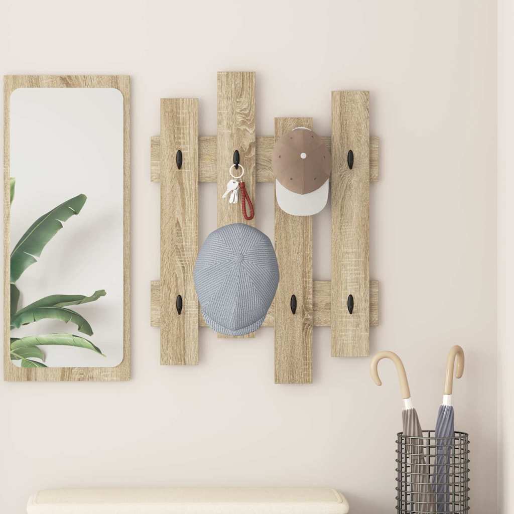 Porte-manteau mural Montage mural Chêne sonoma 60 x 3 x 82 cm - XIOS