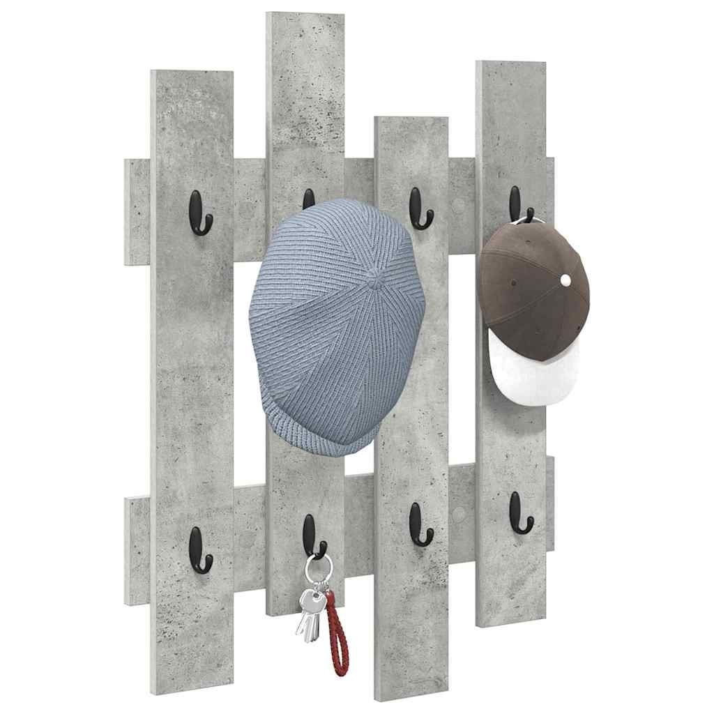 Porte-manteau mural Gris béton 60 x 3 x 82 cm Bois d'ingénierie - XIOS