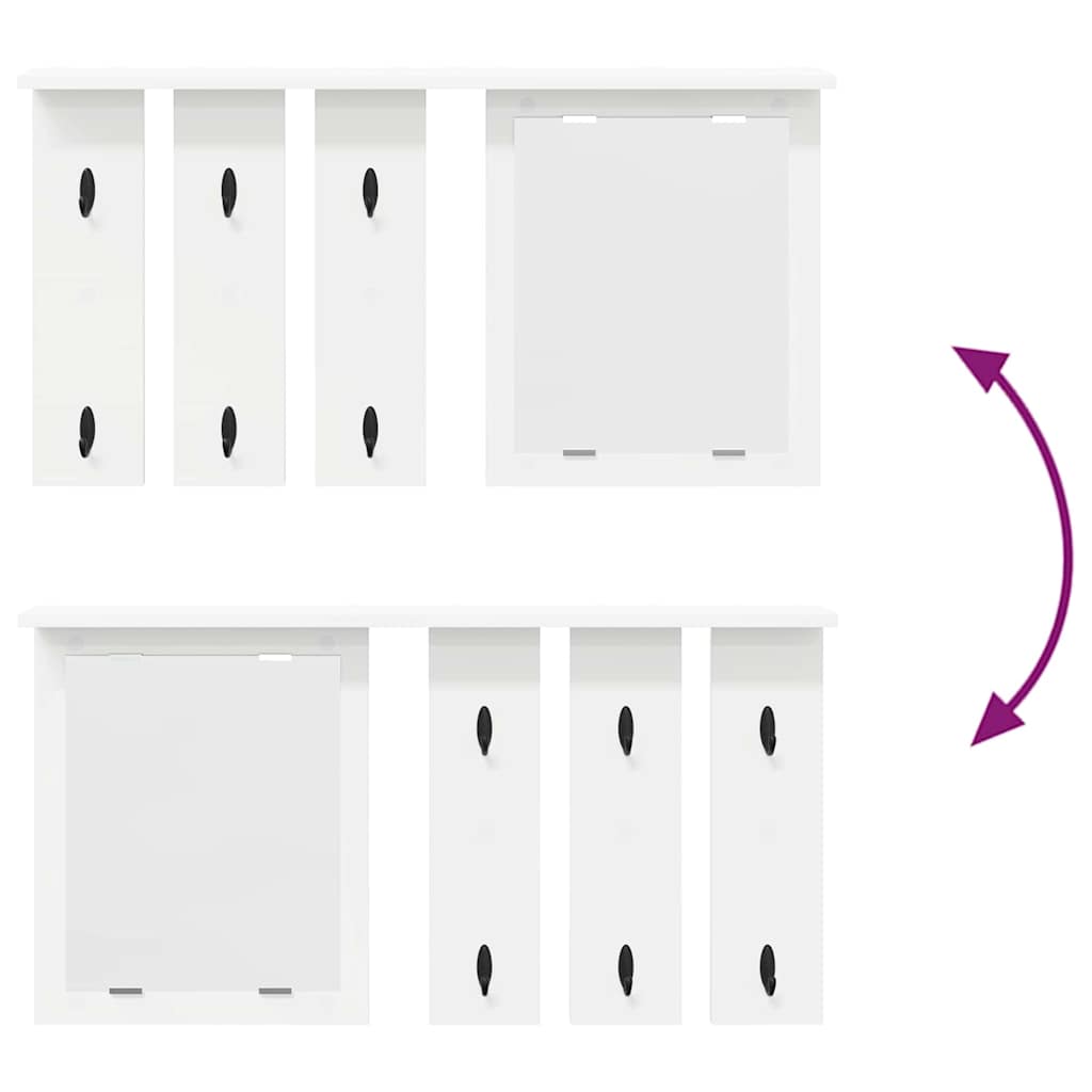 Porte-manteau mural Blanc 85 x 10 x 45 cm Bois d'ingénierie - XIOS