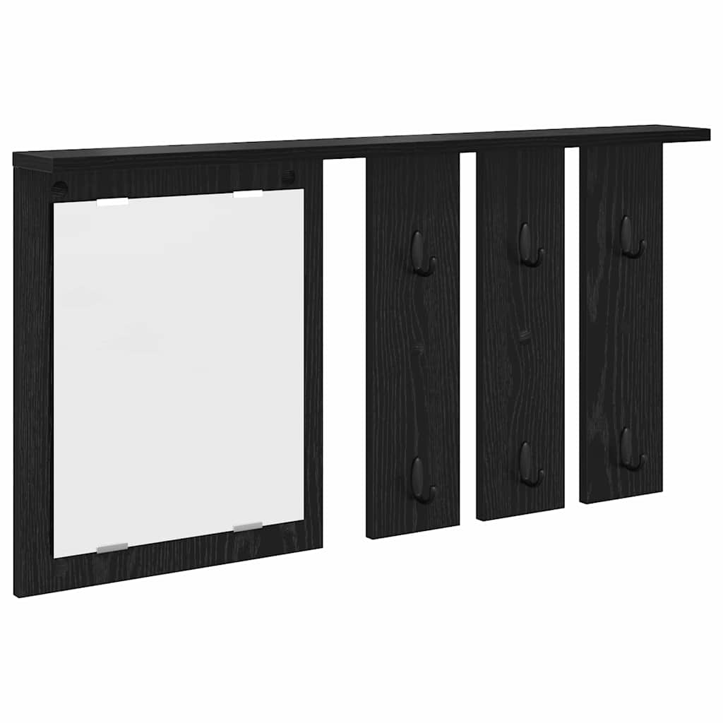 Porte-manteau mural avec étagère Chêne noir 85 x 10 x 45 cm - XIOS