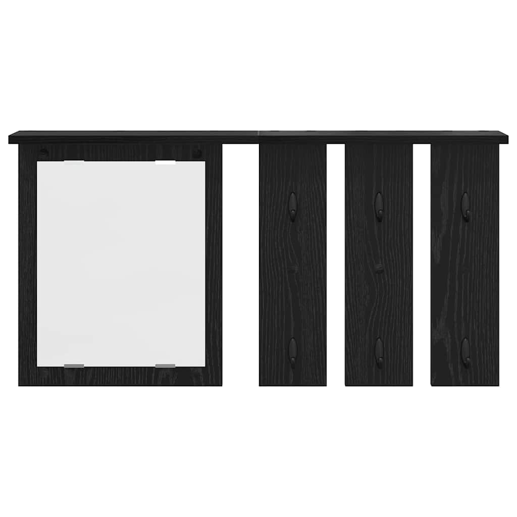 Porte-manteau mural avec étagère Chêne noir 85 x 10 x 45 cm - XIOS