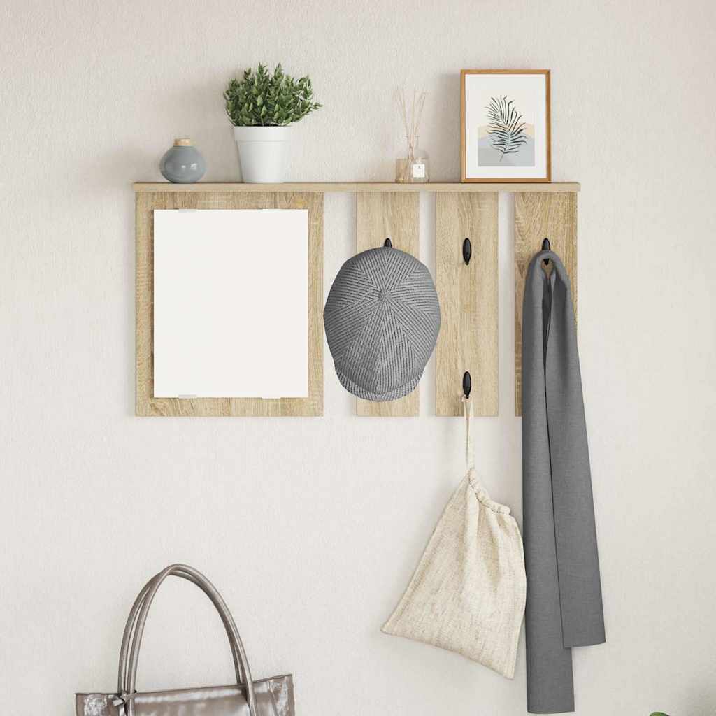 Porte-manteau mural avec étagère Chêne sonoma 85 x 10 x 45 cm - XIOS