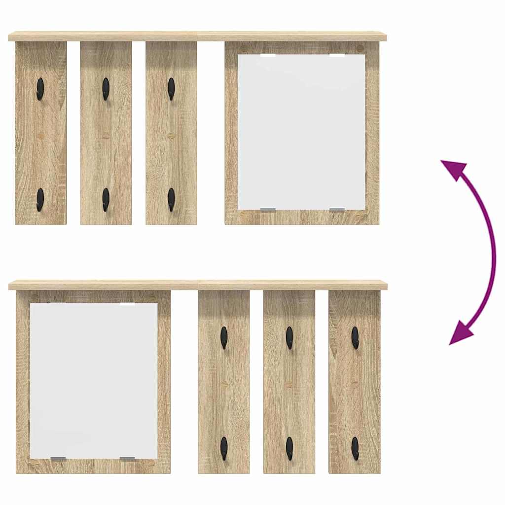 Porte-manteau mural avec étagère Chêne sonoma 85 x 10 x 45 cm - XIOS