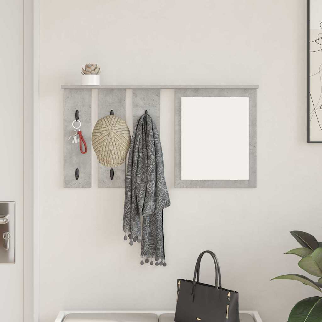 Porte-manteau mural avec étagère Gris béton 85 x 10 x 45 cm - XIOS