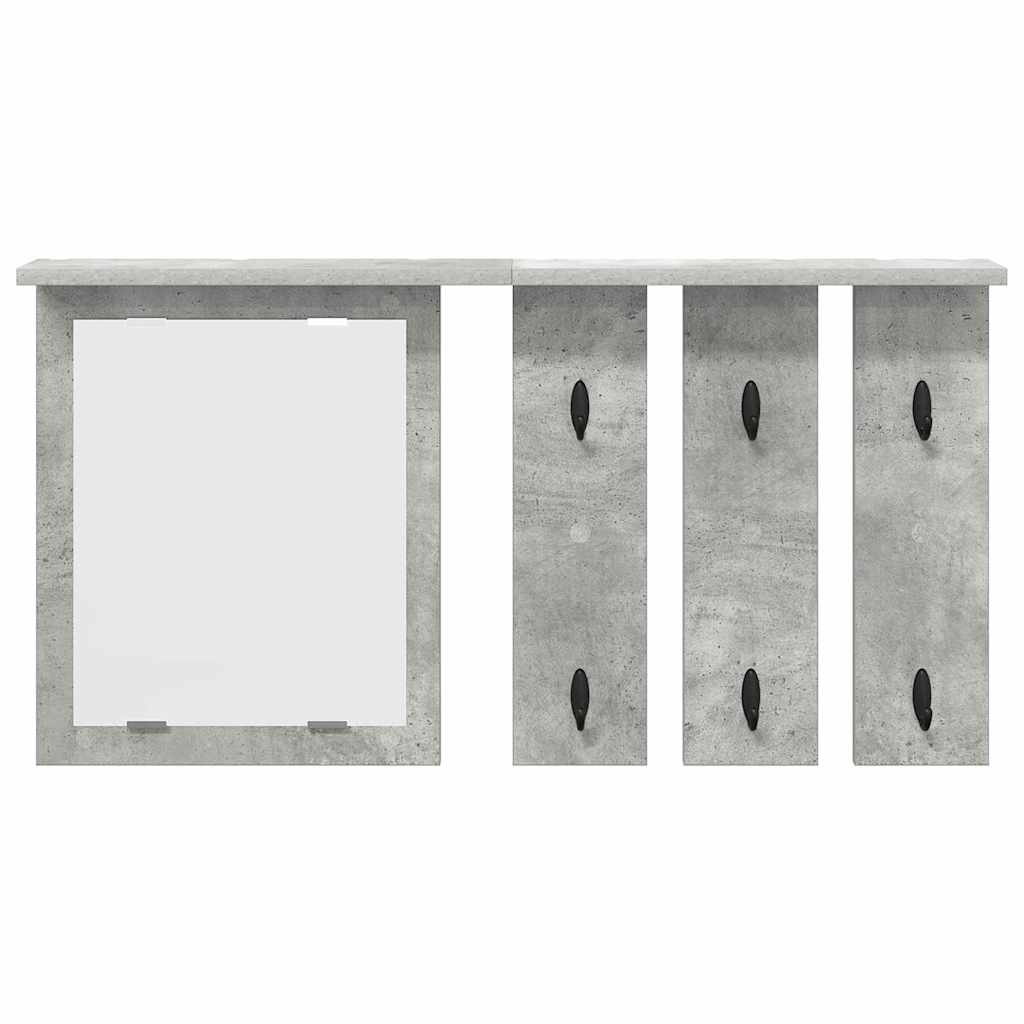 Porte-manteau mural avec étagère Gris béton 85 x 10 x 45 cm - XIOS