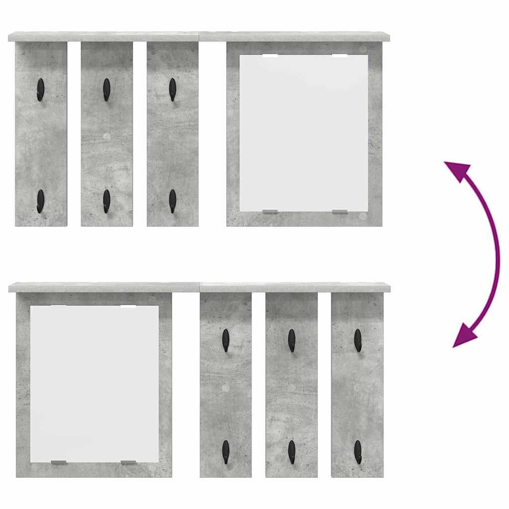 Porte-manteau mural avec étagère Gris béton 85 x 10 x 45 cm - XIOS