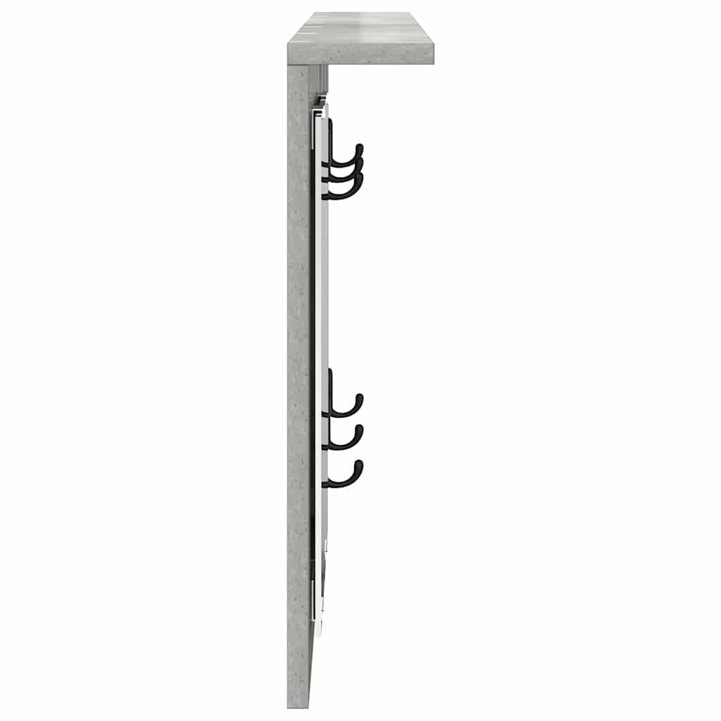 Porte-manteau mural avec étagère Gris béton 85 x 10 x 45 cm - XIOS