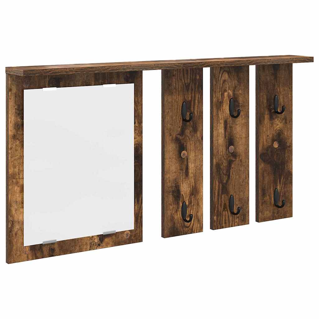 Porte-manteau mural avec étagère Chêne fumé 85 x 10 x 45 cm - XIOS
