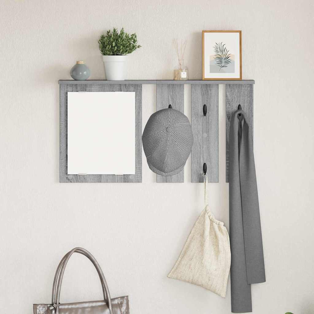 Porte-manteau mural avec étagère Sonoma gris 85 x 10 x 45 cm - XIOS