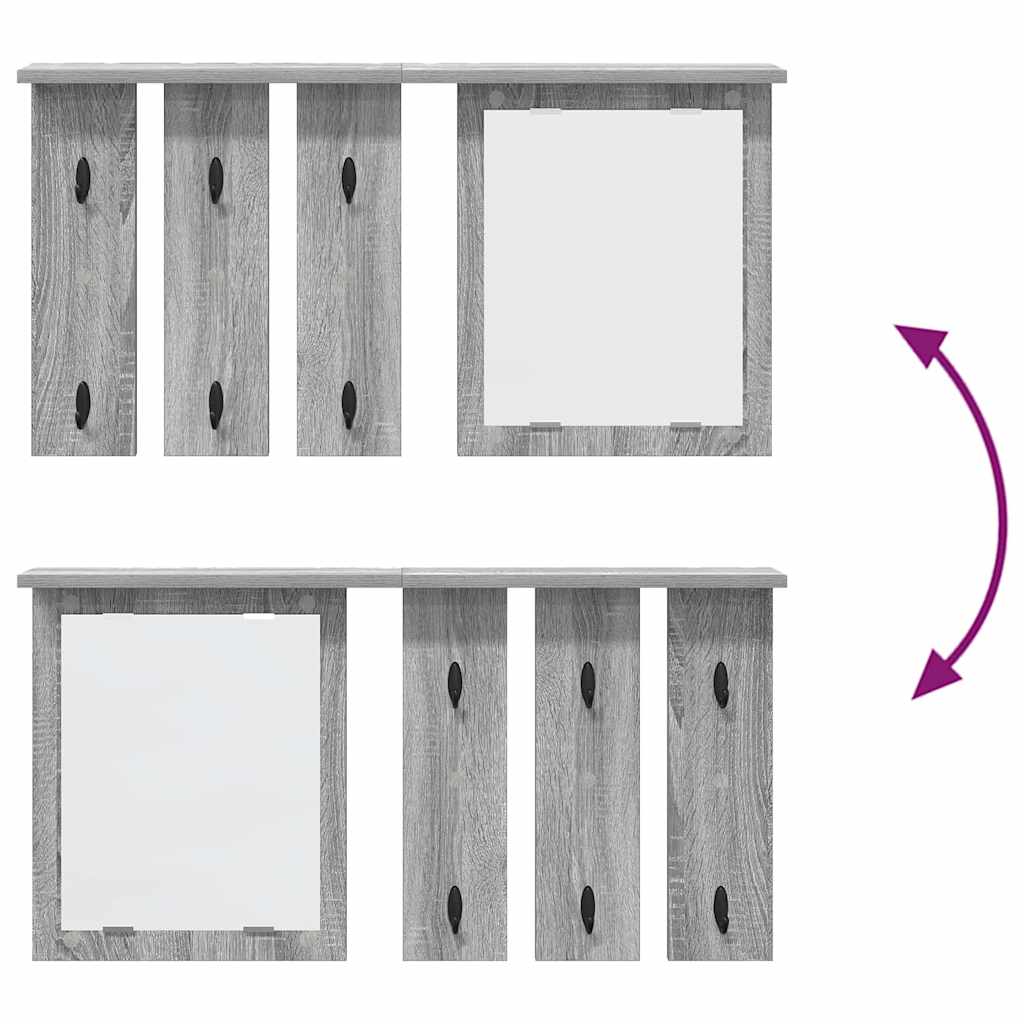 Porte-manteau mural avec étagère Sonoma gris 85 x 10 x 45 cm - XIOS