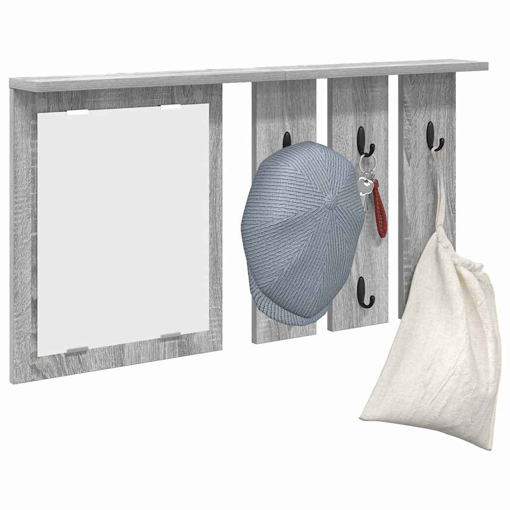 Porte-manteau mural avec étagère Sonoma gris 85 x 10 x 45 cm - XIOS