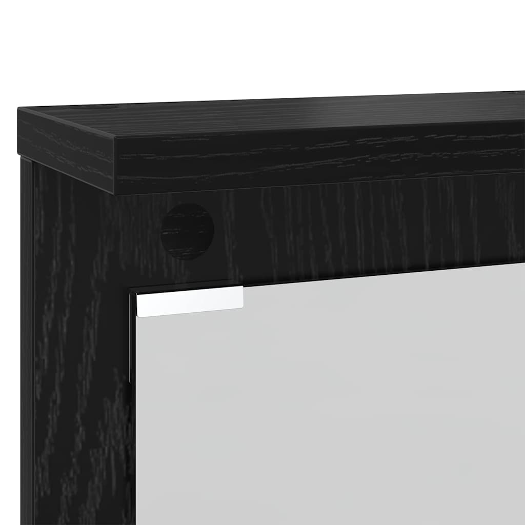 Porte-manteau mural avec étagère Chêne noir 84 x 10 x 80 cm - XIOS