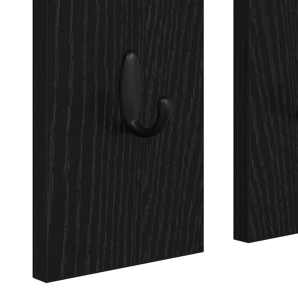 Porte-manteau mural avec étagère Chêne noir 84 x 10 x 80 cm - XIOS
