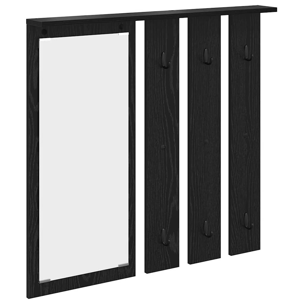 Porte-manteau mural avec étagère Chêne noir 84 x 10 x 80 cm - XIOS