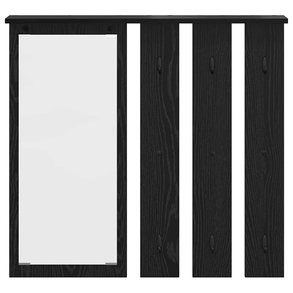 Porte-manteau mural avec étagère Chêne noir 84 x 10 x 80 cm - XIOS