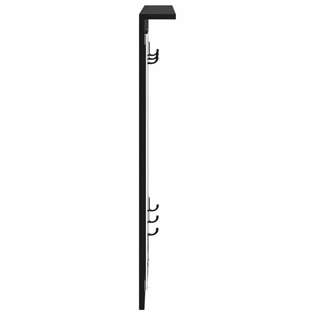 Porte-manteau mural avec étagère Chêne noir 84 x 10 x 80 cm - XIOS