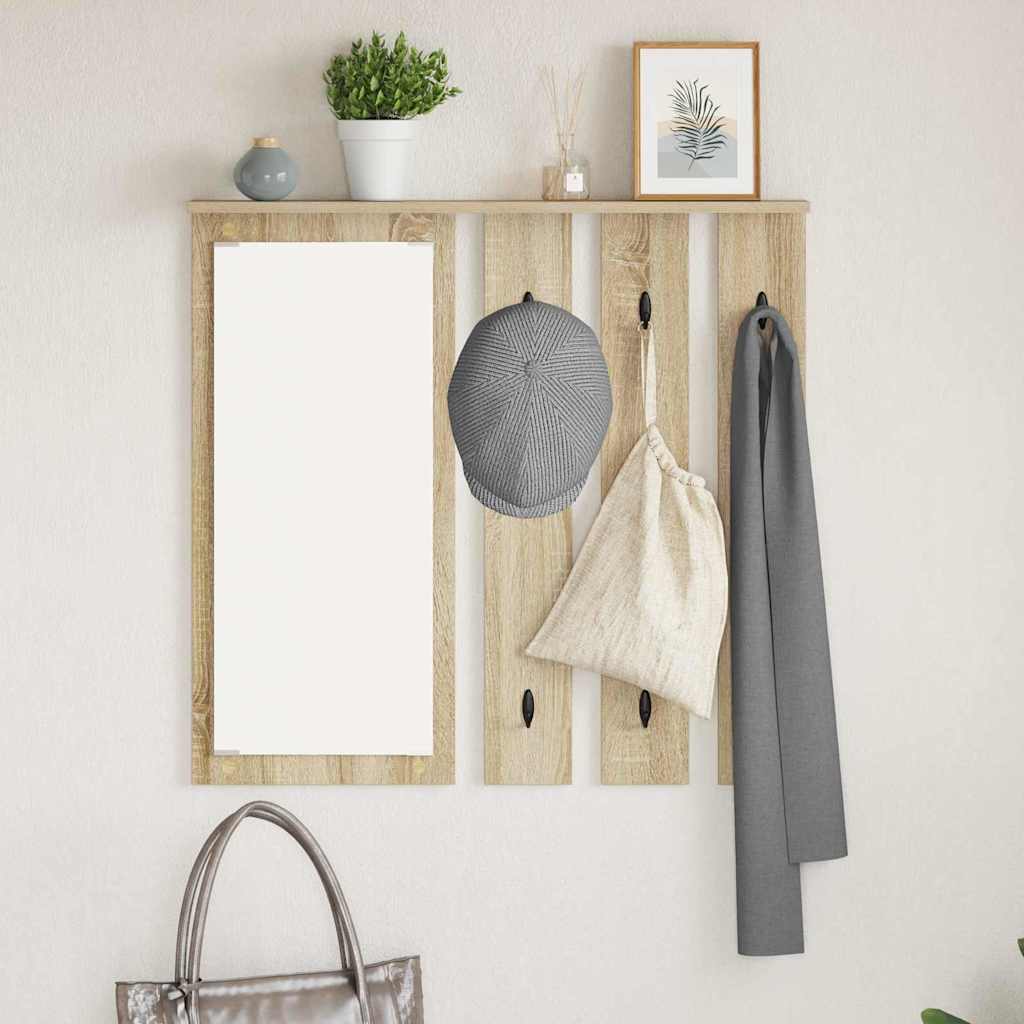 Porte-manteau mural avec étagère Chêne sonoma 84 x 10 x 80 cm - XIOS