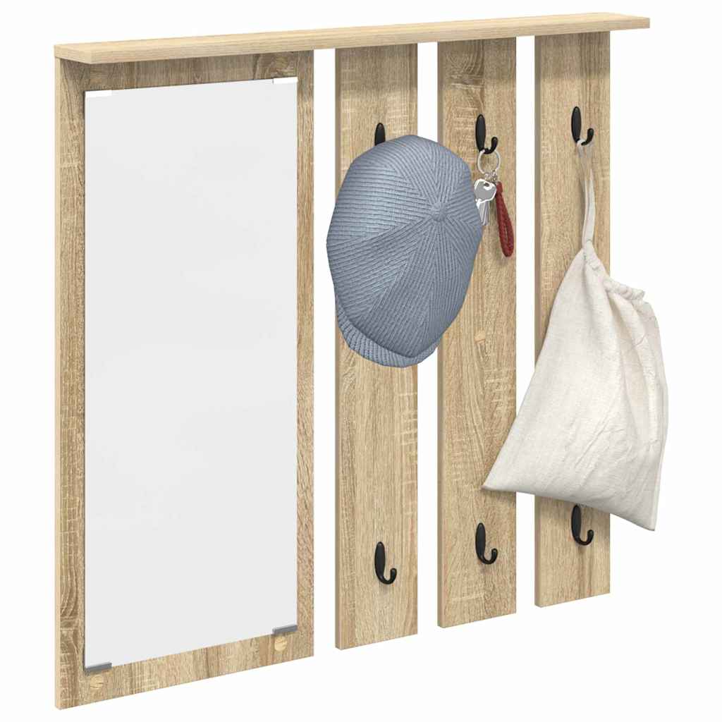 Porte-manteau mural avec étagère Chêne sonoma 84 x 10 x 80 cm - XIOS