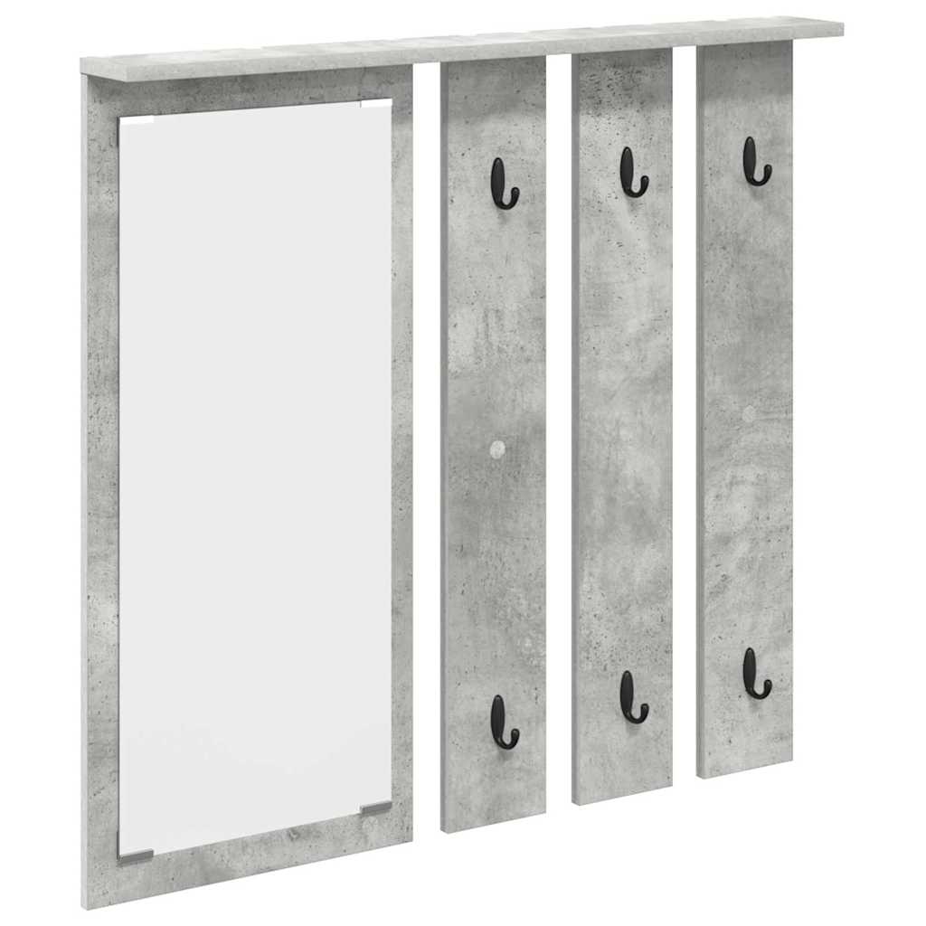 Porte-manteau mural avec étagère Gris béton 84 x 10 x 80 cm - XIOS