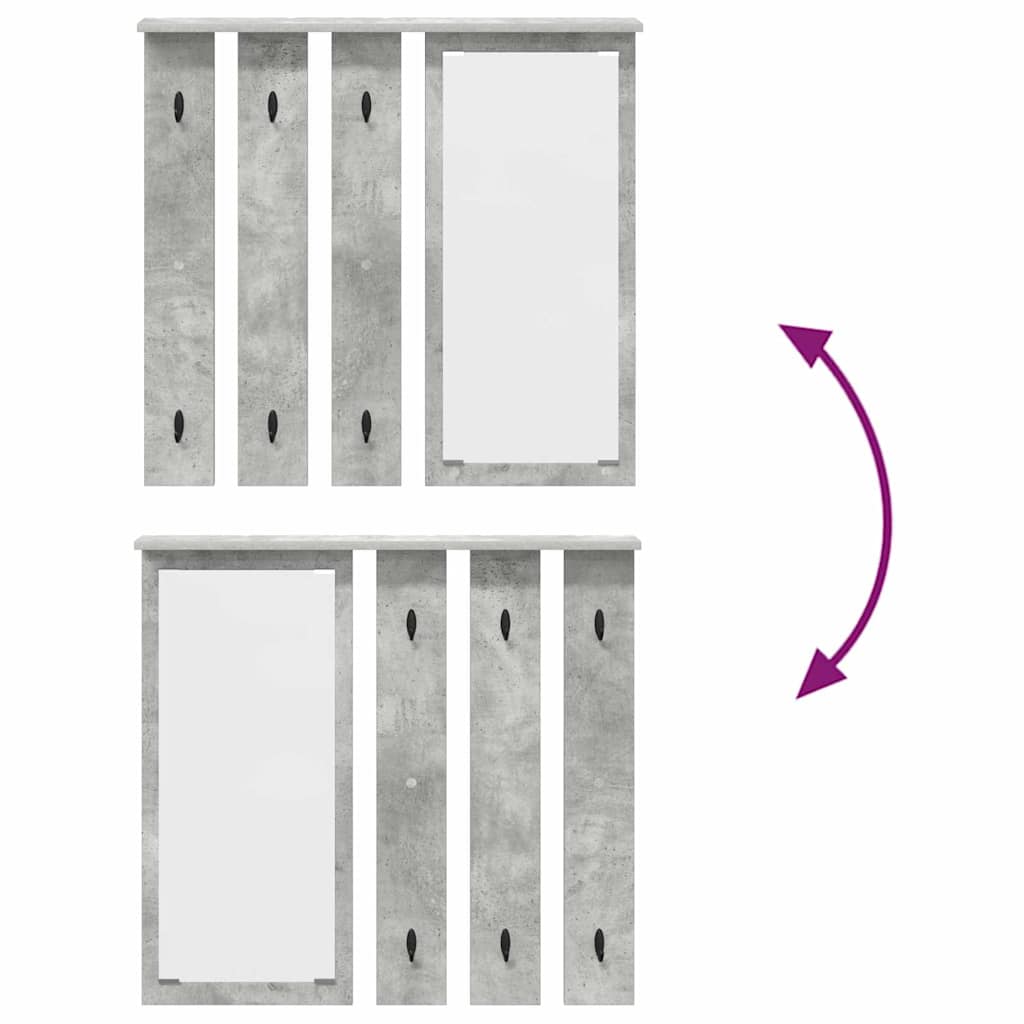 Porte-manteau mural avec étagère Gris béton 84 x 10 x 80 cm - XIOS
