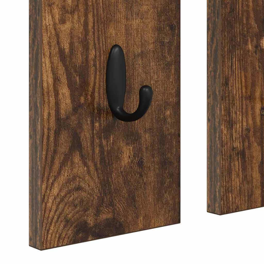 Porte-manteau mural avec étagère Chêne fumé 84 x 10 x 80 cm - XIOS