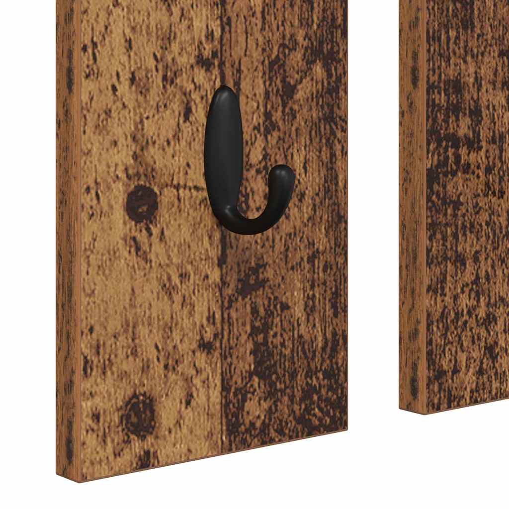 Porte-manteau mural avec étagère Bois ancien 84 x 10 x 80 cm - XIOS