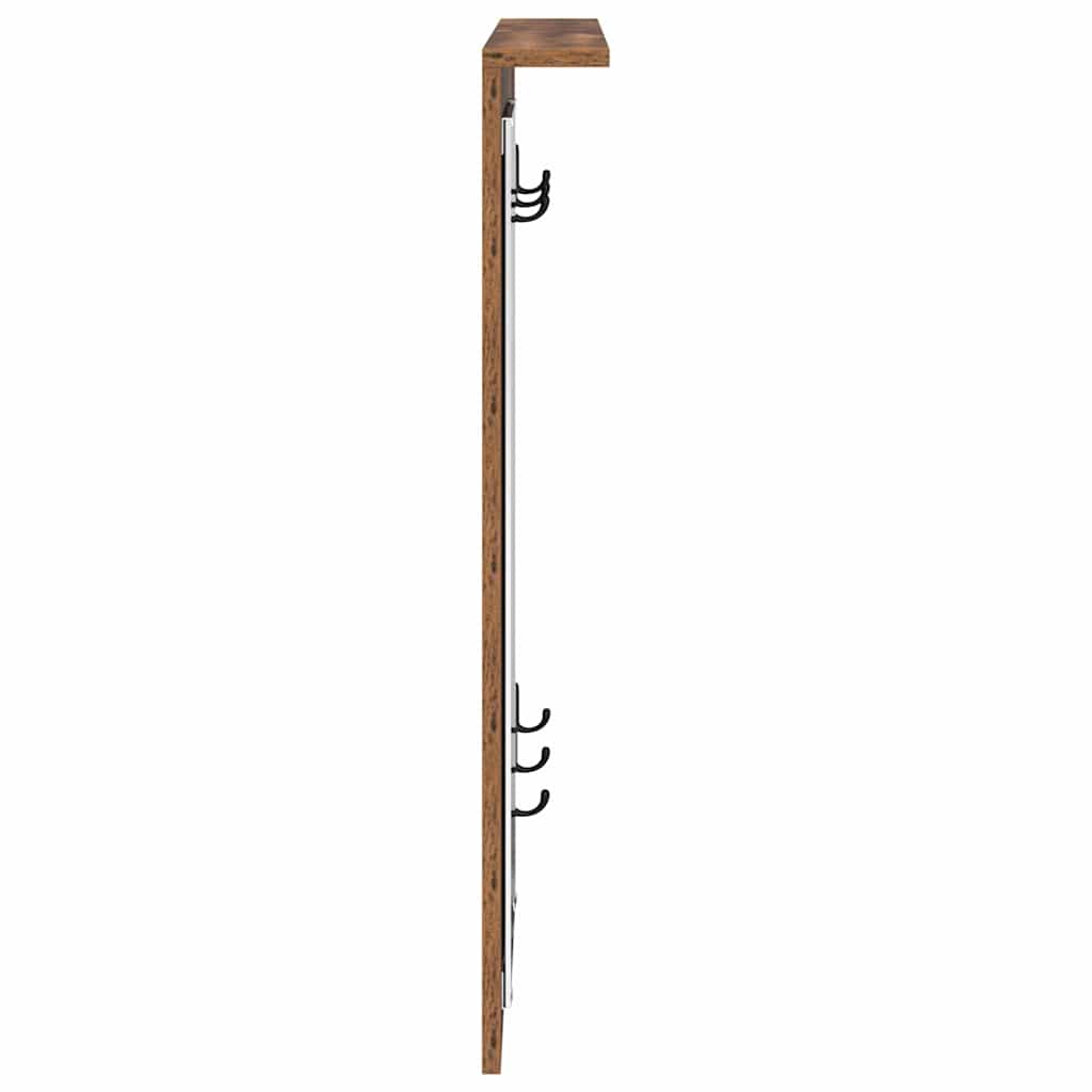 Porte-manteau mural avec étagère Bois ancien 84 x 10 x 80 cm - XIOS