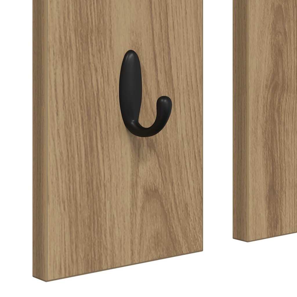 Porte-manteau mural avec miroir chêne artisanal 84 x 10 x 80 cm - XIOS