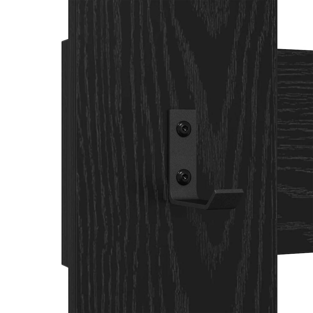 Porte-manteau mural Montage mural Chêne noir 65 x 3 x 100 cm - XIOS