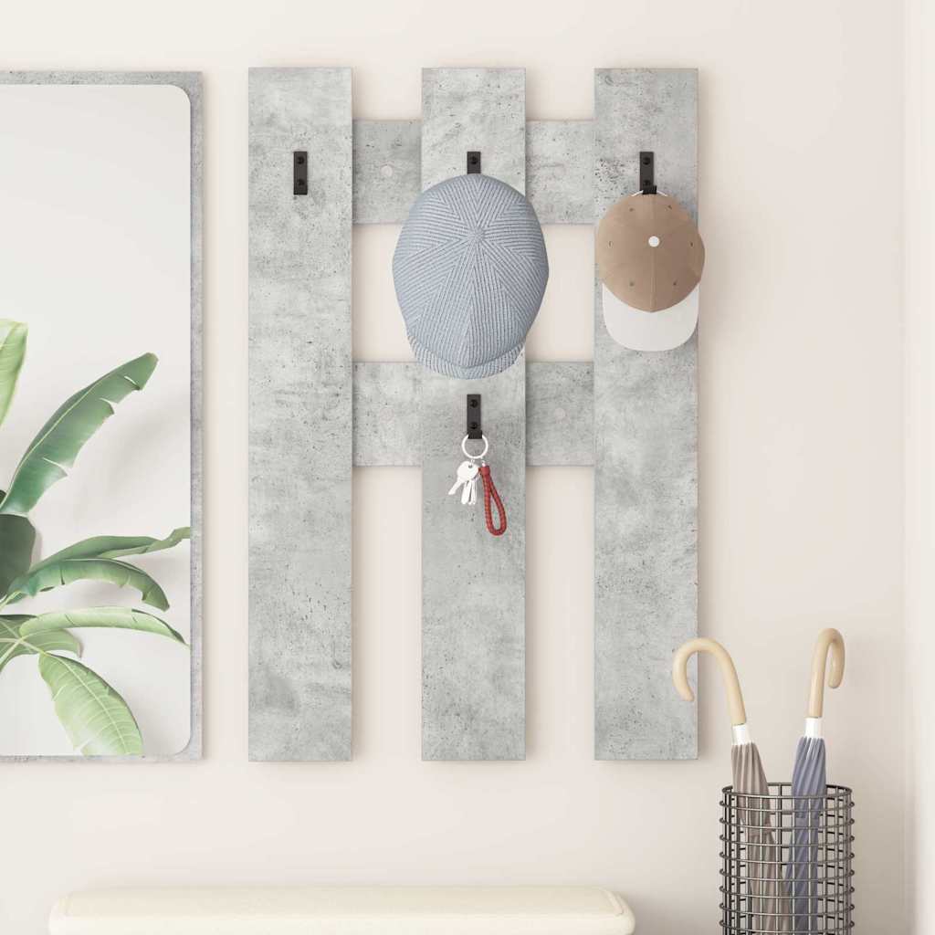 Porte-manteau mural Montage mural Gris béton 65 x 3 x 100 cm - XIOS