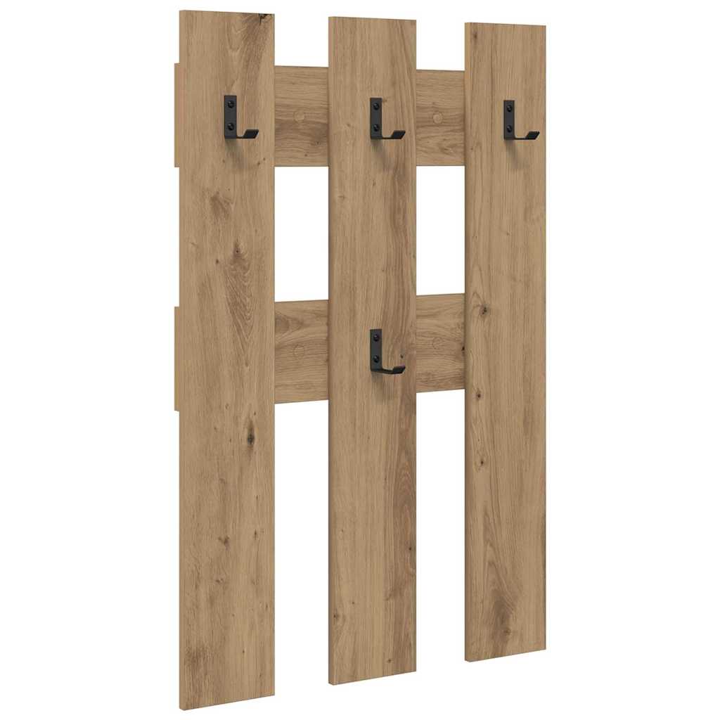 Porte-manteau mural chêne artisanal 65 x 3 x 100 cm - XIOS