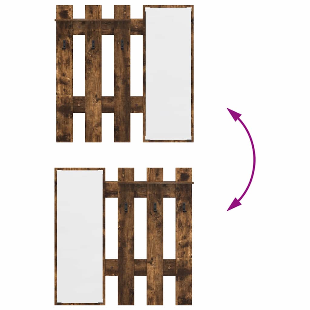 Porte-manteau mural Montage mural Chêne fumé 100 x 10 x 100 cm - XIOS