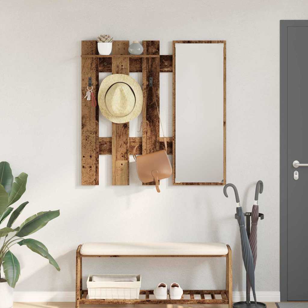 Porte-manteau mural Montage mural Bois ancien 100 x 10 x 100 cm - XIOS