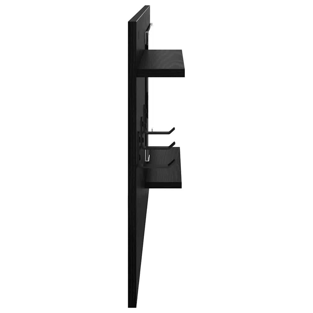 Porte-manteau mural avec étagère Chêne noir 90 x 10 x 50 cm - XIOS