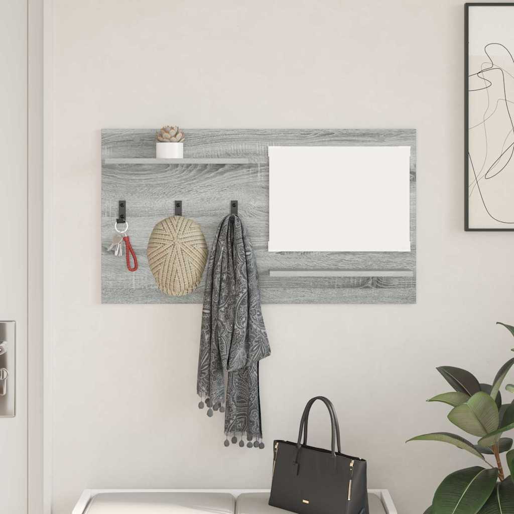 Porte-manteau mural avec étagère Sonoma gris 90 x 10 x 50 cm - XIOS