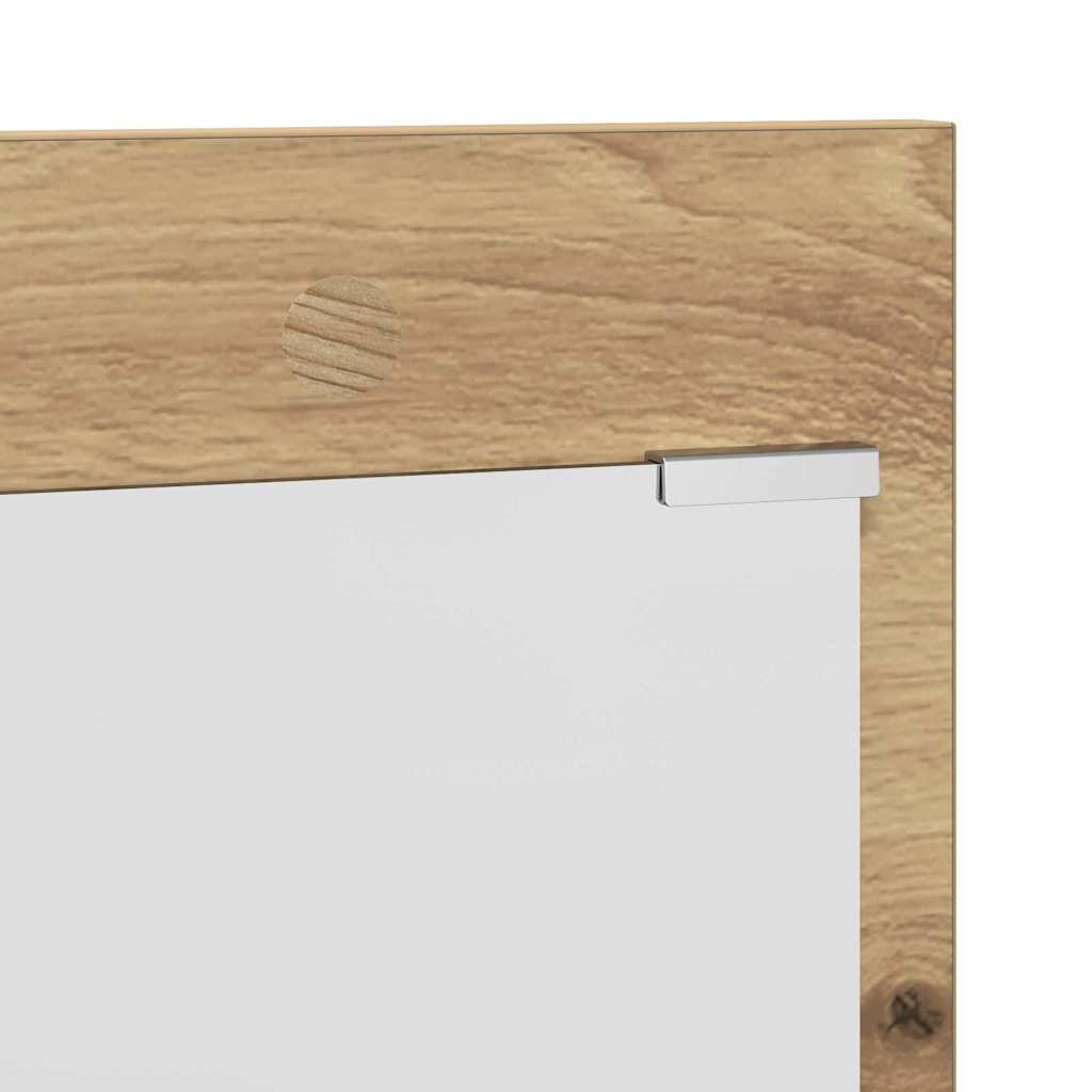 Porte-manteau mural avec miroir chêne artisanal 90 x 10 x 50 cm - XIOS