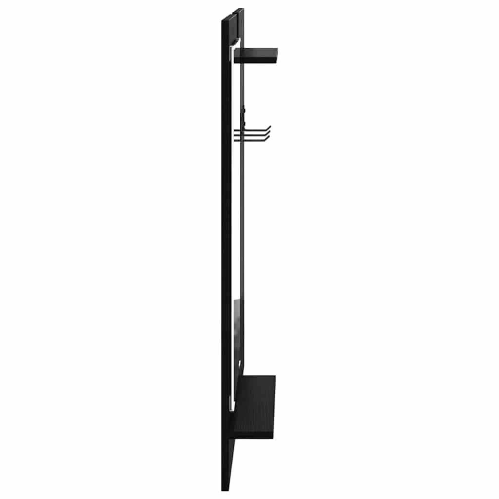 Porte-manteau mural avec étagère Chêne noir 70 x 10 x 90 cm - XIOS