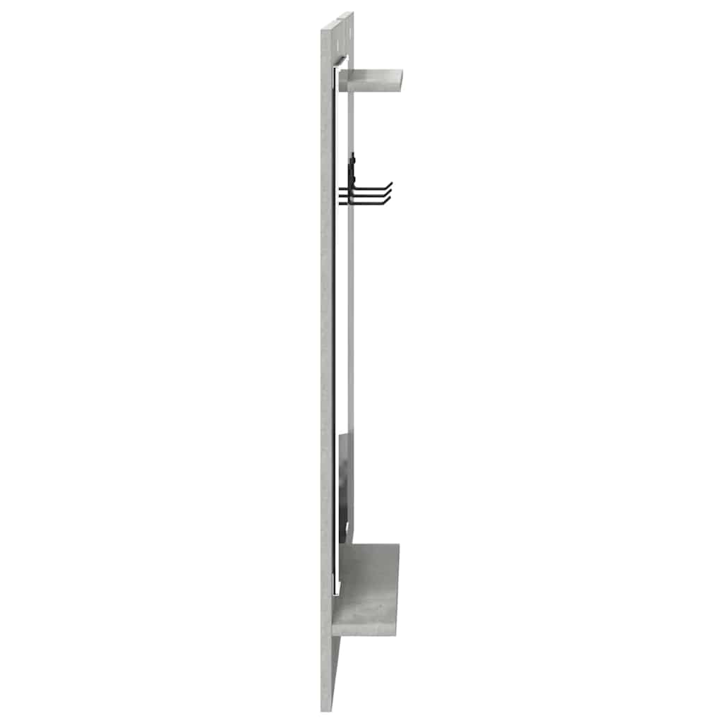 Porte-manteau mural avec étagère Gris béton 70 x 10 x 90 cm - XIOS